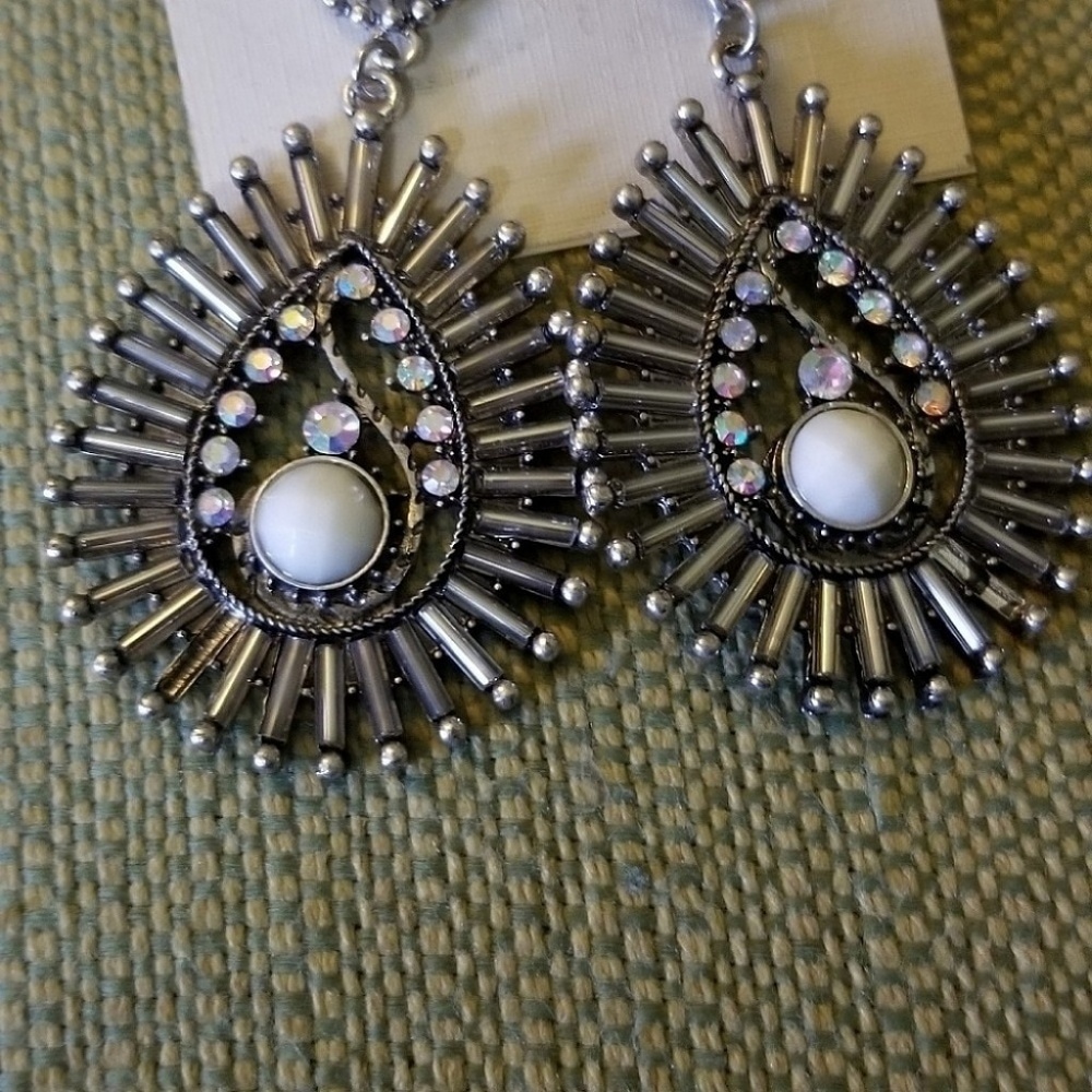 Sunshine silver earrings turquoise gangles